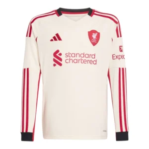 Camisa Liverpool II 25/26 manga longa - Torcedor Adidas Masculina - Bege com detalhes em vermelho e preto