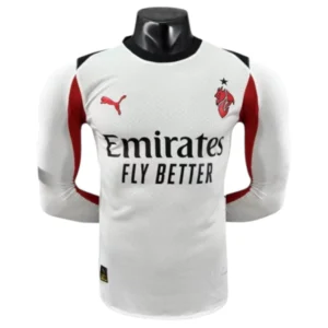 Camisa AC Milan II 25/26 manga longa - Jogador Puma Masculina - Branca com detalhes em vermelho e preto