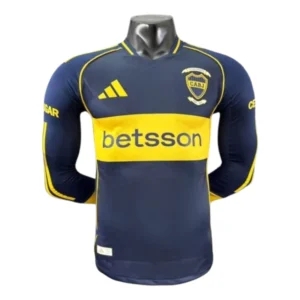 Camisa Boca Juniors I 25/26 manga longa - Jogador Adidas Masculina - Azul com detalhes em amarelo