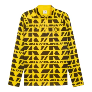 Camisa Borussia Dortmund Pré-jogo 25/26 manga longa - Torcedor Puma Masculina - Amarela e preta