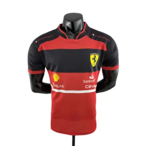 Camisa Ferrari 23/24 Fórmula 1 - Masculina - Vermelho e Preto