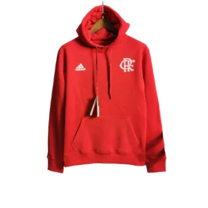 Jaqueta Corta-Vento Flamengo 23/24 Masculina Adidas - Vermelha com detalhes em branco