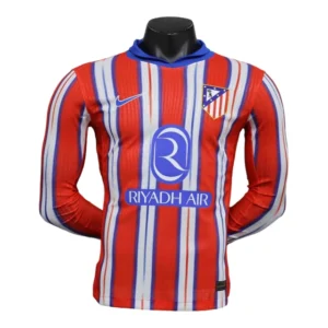 Camisa Atlético de Madrid I 24/25 manga longa - Jogador Nike Masculina - Vermelha com detalhes em branco e azul