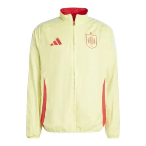 Jaqueta Corta-Vento Seleção Espanha II 24/25 - Masculina Puma - Amarela com detalhes em vermelho