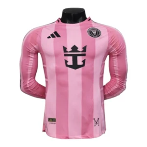 Camisa Inter Miami I 25/26 manga longa - Jogador Adidas Masculina - Rosa com detalhes em preto