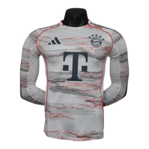 Camisa Bayern de Munique II 25/26 manga longa - Jogador Adidas Masculina - Bege com detalhes em vermelho e azul