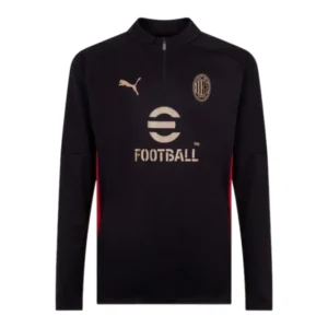 Camisa AC Milan Treino 24/25 manga longa - Torcedor Puma Masculina - Preta com detalhes em vermelho