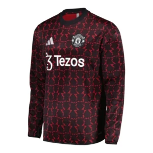 Camisa Manchester United Pré-jogo 24/25 manga longa - Torcedor Adidas Masculina - Vermelha