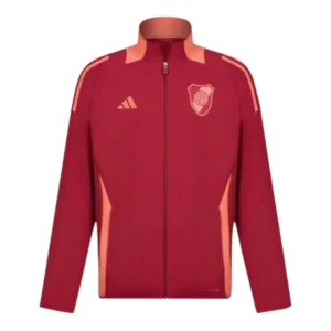 Jaqueta Corta-Vento River Plate 24/25 - Masculina Adidas - Vinho com detalhes em laranja