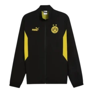 Jaqueta Corta-Vento Borussia Dortmund 25/26 - Masculina Puma - Preta com detalhes em amarelo