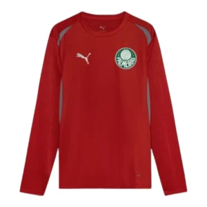 Camisa Palmeiras Goleiro Treino 25/26 - Torcedor Puma Masculina - Vermelha com detalhes em cinza