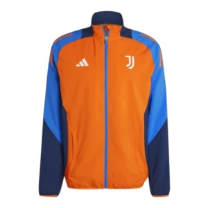 Jaqueta Corta-Vento Juventus Treino 24/25 - Masculina Adidas - Laranja com detalhes em azul