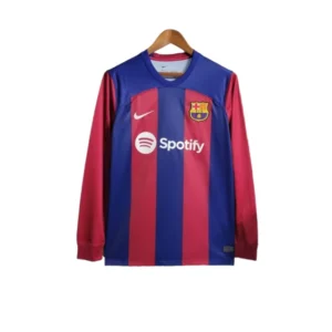 Camisa Barcelona I 23/24 manga longa - Torcedor Nike Masculina - Azul e vermelha