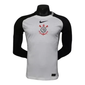 Camisa Corinthians I 25/26 manga longa - Jogador Nike Masculina - Branca e preta