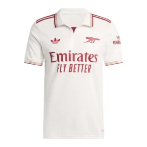 Camisa Arsenal III 25/26 - Torcedor Adidas Masculina - Branca com detalhes em vinho