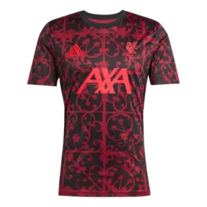 Camisa Liverpool Pré-jogo 25/26 - Torcedor Adidas Masculina - Preta e vermelha