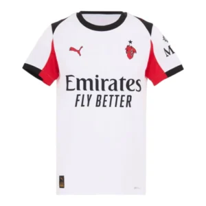 Camisa AC Milan II 25/26 - Torcedor Puma Feminina - Branca com detalhes em vermelho e preto