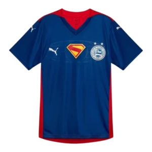 Camisa Bahia Edição especial Superman 25/26 - Torcedor Puma Masculina - Azul e vermelha
