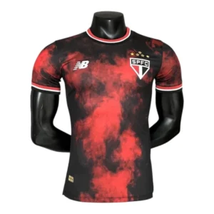 Camisa São Paulo III 24/25 - Jogador New Balance Masculina - Vermelha com detalhes em preto