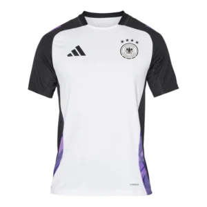 Camisa Seleção Alemanha Treino 24/25 - Torcedor Adidas Masculina - Branca e preta com detalhes em roxo