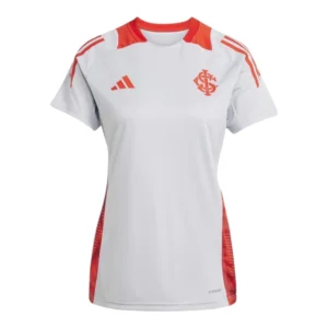 Camisa Internacional Treino 25/26 - Torcedor Adidas Feminina - Branca com detalhes em vermelho