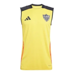 Camisa Regata Atlético Mineiro Treino 25/26 - Torcedor Adidas Masculina - Amarela com detalhes em preto e laranja