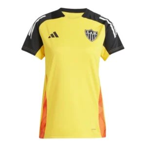 Camisa Atlético Mineiro Treino 25/26 - Torcedor Adidas Feminina - Amarela com detalhes em preto