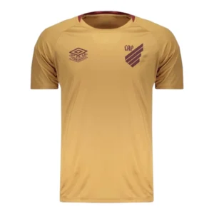Camisa Athletico Paranaense Treino 25/26 - Torcedor Umbro Masculina - Dourada com detalhes em marrom