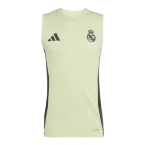 Camisa Regata Real Madrid Treino 25/26 - Torcedor Adidas Masculina - Amarela com detalhes em preto