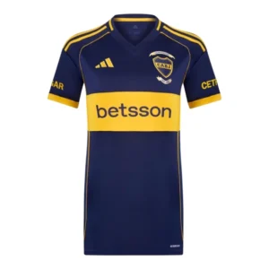 Camisa Boca Juniors I 25/26 - Torcedor Adidas Feminina - Azul com detalhes em amarelo