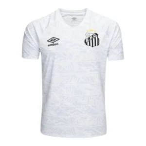 Camisa Santos Pré-jogo 25/26 - Torcedor Umbro Masculina - Branca com detalhes em cinza
