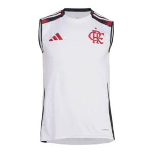 Camisa Regata Flamengo II 25/26 - Torcedor Adidas Masculina - Branca com detalhes em preto e vermelho