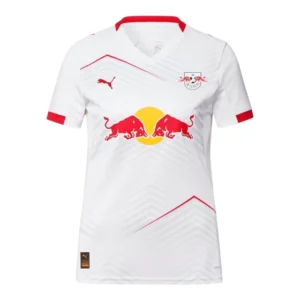 Camisa Red Bull Leipzig I 25/26 - Torcedor Puma Feminina - Branca com detalhes em vermelho