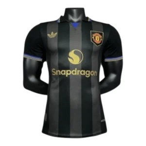 Camisa Manchester United III 25/26 - Jogador Adidas Masculina - Preta e azul com detalhes em amarelo