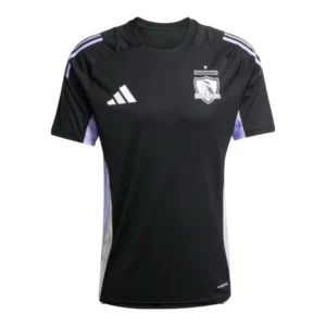 Camisa Colo Colo do Chile Treino 25/26 - Torcedor Adidas Masculina - Preta com detalhes em roxo e branco