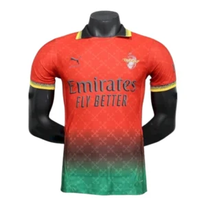 Camisa AC Milan Edição especial 25/26 - Jogador Puma Masculina - Vermelha com detalhes em verde