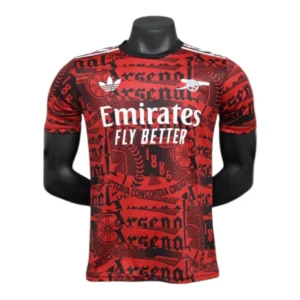 Camisa Arsenal Pré-jogo 25/26 - Jogador Adidas Masculina - Vermelha com detalhes em preto