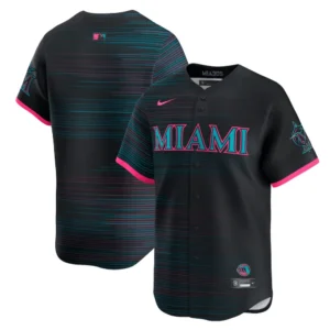 Camisa MLB Miami Marlins City Connect Torcedor Masculina Preta
