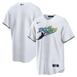 Camisa MLB Tampa Bay Rays Home Torcedor Masculina Branca