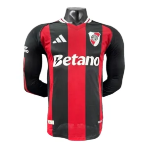 Camisa River Plate II 25/26 manga longa - Jogador Adidas Masculina - Preta e vermelha