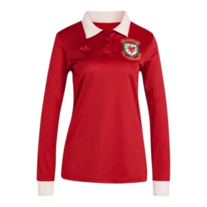Camisa Seleção País de Gales Edição Comemorativa 150 Anos manga longa - Torcedor Adidas Feminina - Vermelha