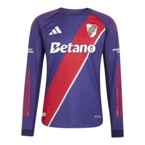 Camisa River Plate III manga longa 26/27 - Torcedor Adidas Masculina - Roxa com detalhes em vermelho