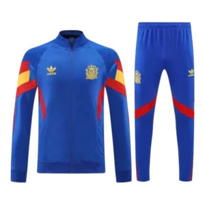 Conjunto Seleção Espanha Treino 25/26 - Masculino Adidas - Azul com detalhes em vermelho e amarelo