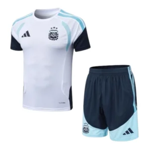Kit Treino adulto - Camisa e Shorts - Seleção Argentina Adidas 26/27 - Branco e azul
