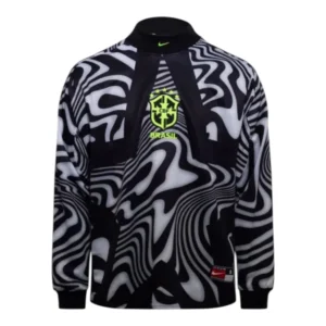 Camisa Seleção Brasileira Goleiro 25/26 manga longa - Torcedor Nike Masculina - Branca e preta