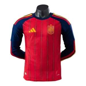 Camisa Seleção Espanha I 26/27 manga longa - Jogador Adidas Masculina - Vermelha e azul
