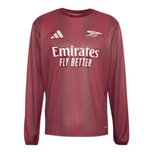 Camisa Arsenal Pré-jogo 25/26 manga longa - Torcedor Adidas Masculina - Bordô