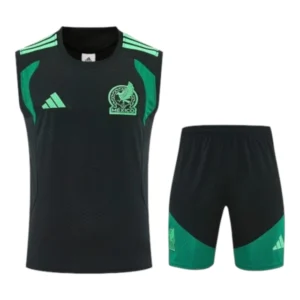 Kit Treino adulto - Camisa e Shorts - Seleção México Adidas 26/27 - Preto e verde