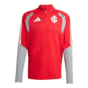 Camisa Internacional Treino 26/27 manga longa - Torcedor Adidas Masculina - Vermelha e cinza