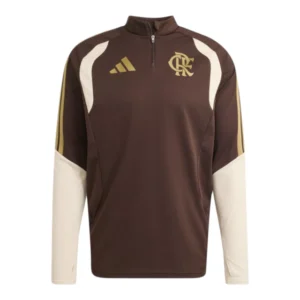 Camisa Flamengo Treino 26/27 manga longa - Torcedor Adidas Masculina - Marrom e bege